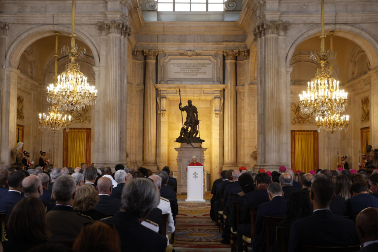 El Papa León XIV en Madrid: sus primeras palabras durante la recepción en el Palacio Real